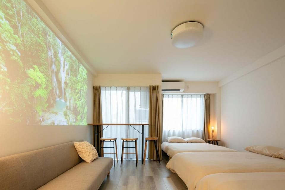 Bed, Photo of the whole room, Bedroom, air conditioner