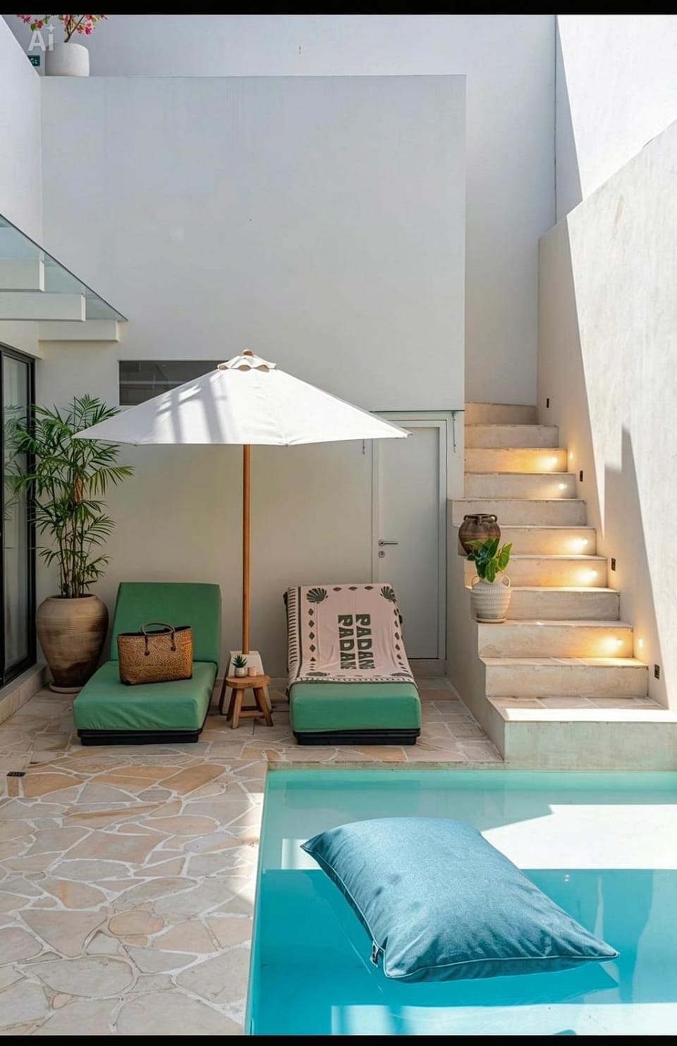 Madame - Chic Mediterranean 3BR Escape with Rooftop Terrace Villa in North Kuta