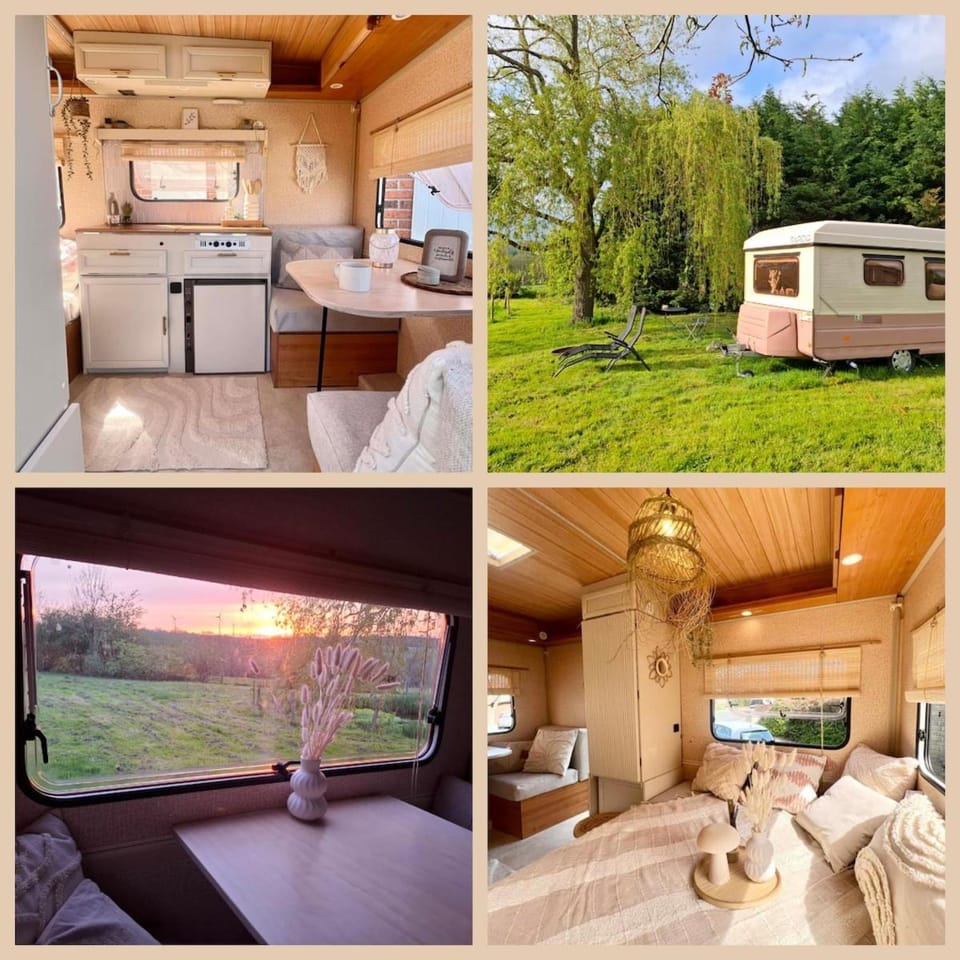 Caravane 'So Cute and Cosy' à la Ferme de la Chevêche - près de Namur - Ardennes Campground/ 
RV Resort in Belgium
