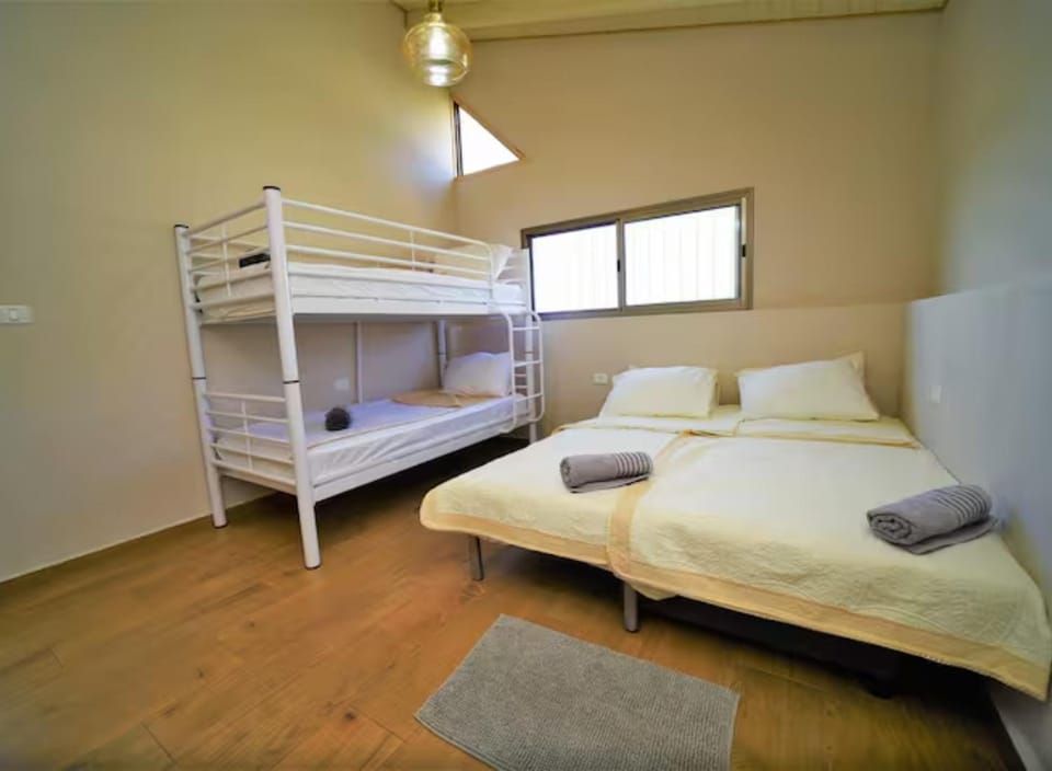 Bed, Photo of the whole room, Bedroom, bunk bed, towels