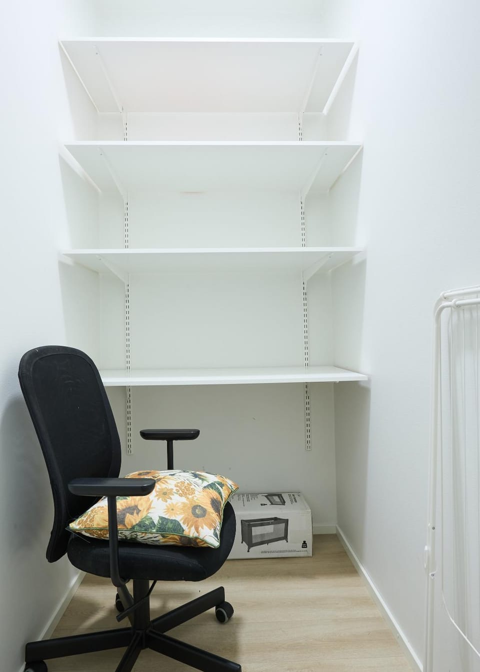 cot, wardrobe