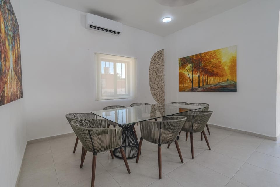 Dining area, air conditioner
