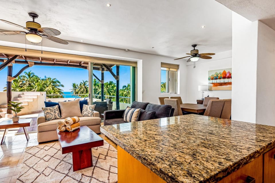 Living room, Seating area, Dining area, Sea view