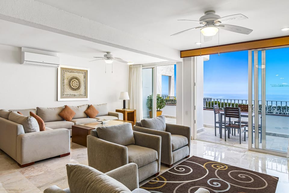 Living room, Seating area, Dining area, Sea view