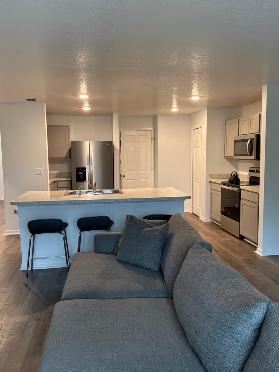 Living room, kitchen