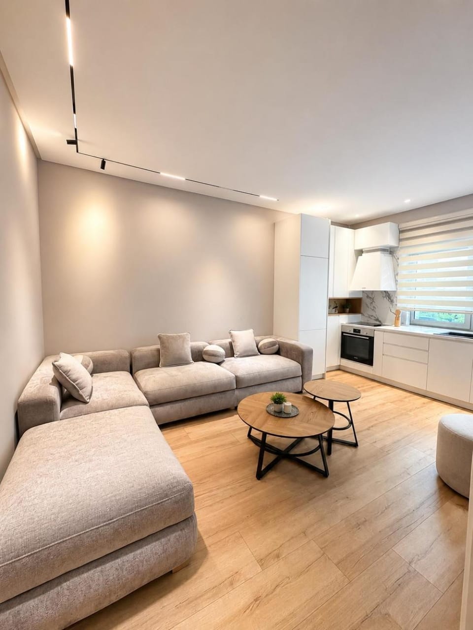 Kitchen or kitchenette, Living room, Seating area, Dining area, stove