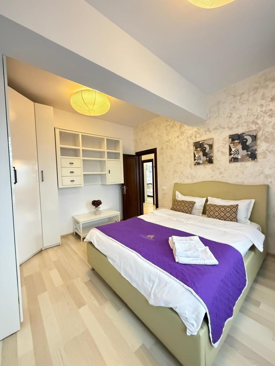 Bed, Photo of the whole room, Bedroom, towels, wardrobe