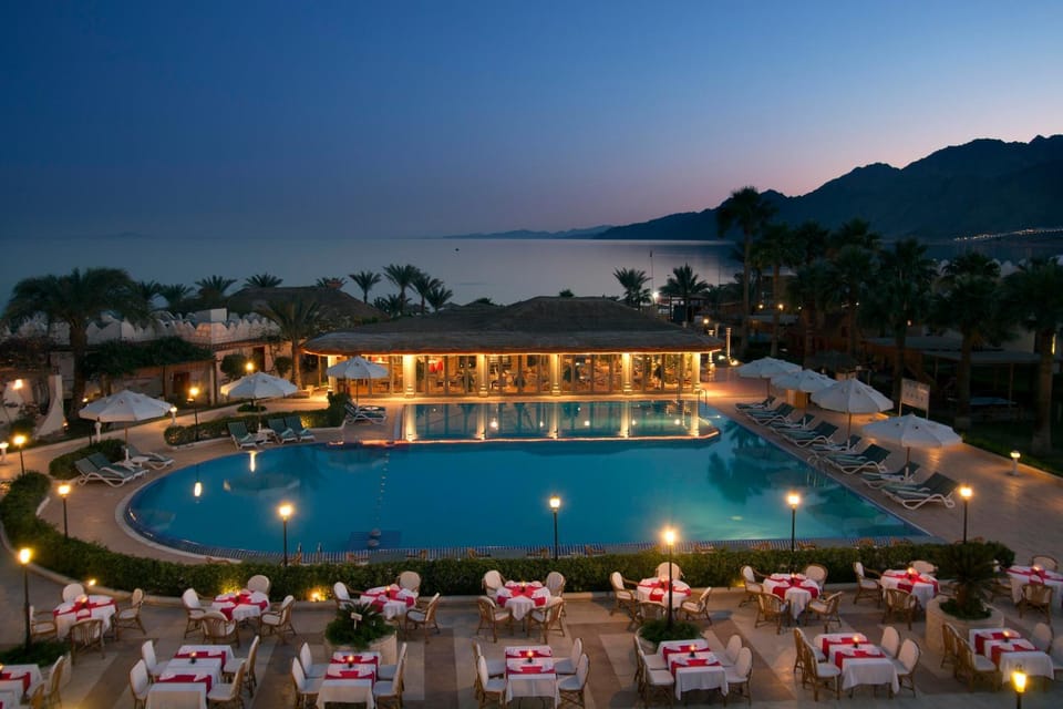 Pool view, Sunset