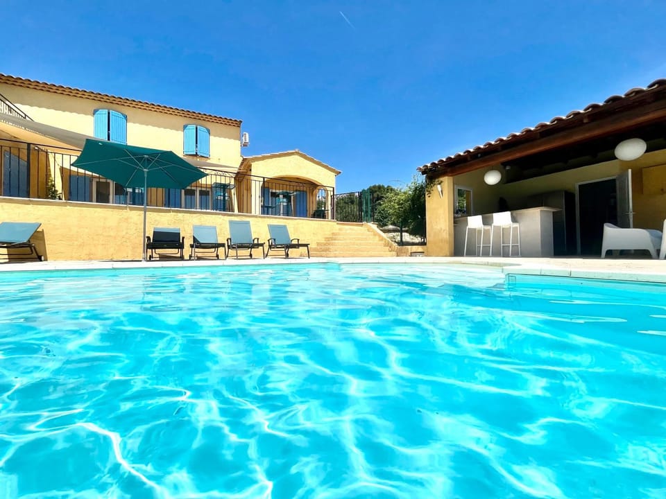Property building, Living room, Swimming pool