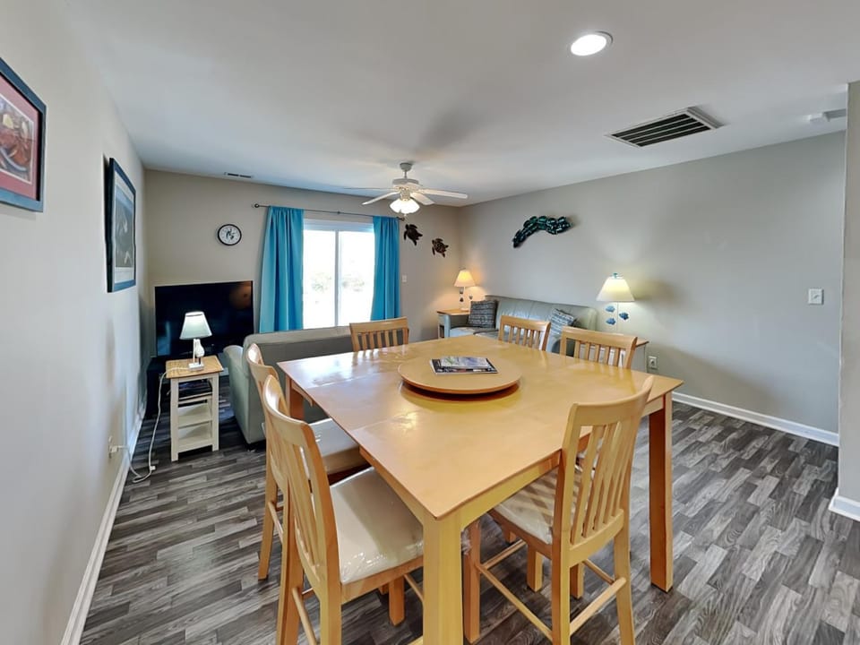 Dining area, furniture, air conditioner