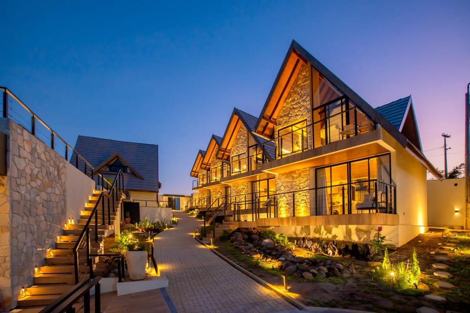 Property building, Night, Garden view