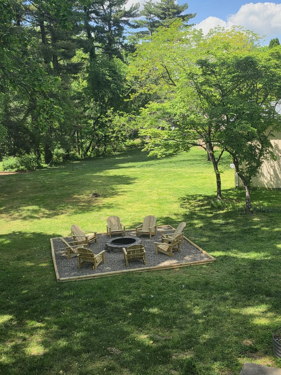 Seating area, Garden view, fireplace