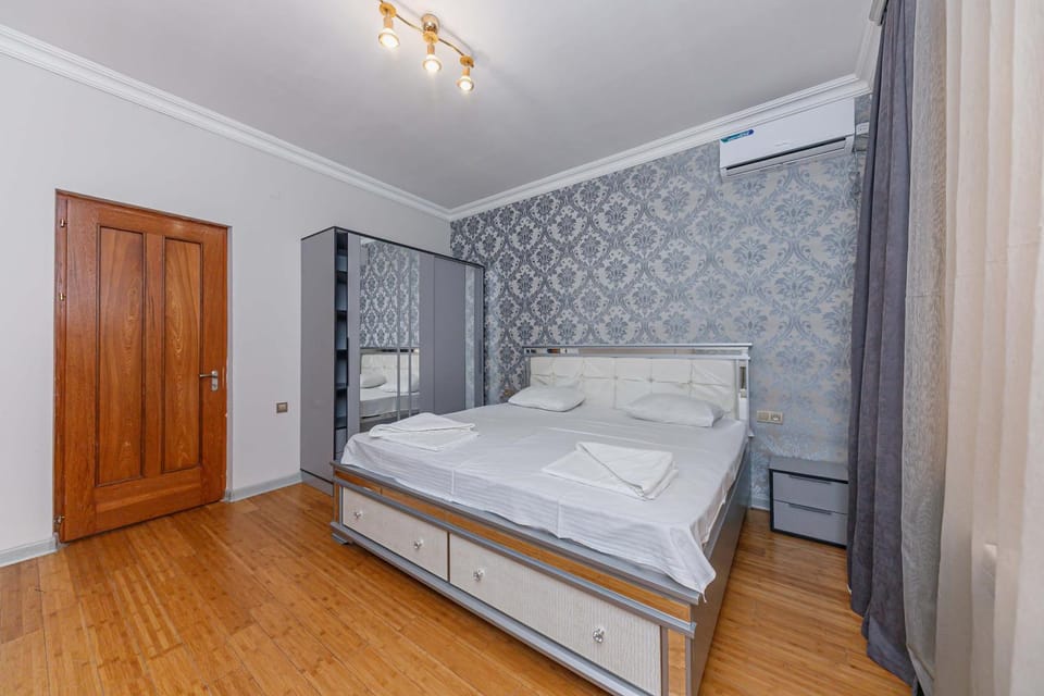 Bed, wardrobe, air conditioner