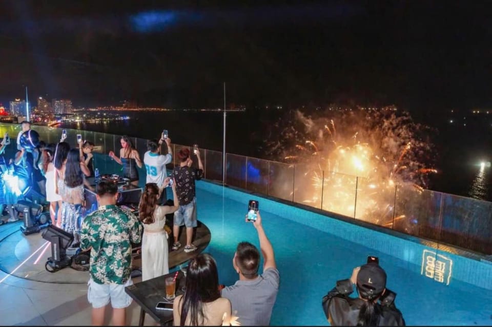 Night, People, Natural landscape, Pool view, Swimming pool, group of guests