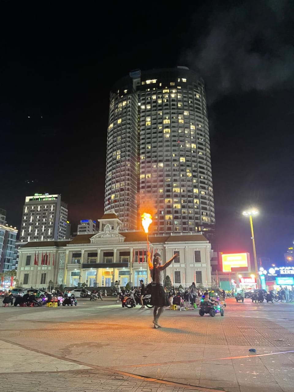 Property building, Night, People, Location