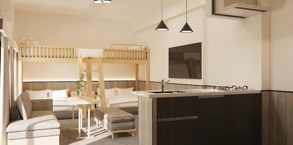 Kitchen or kitchenette, Living room