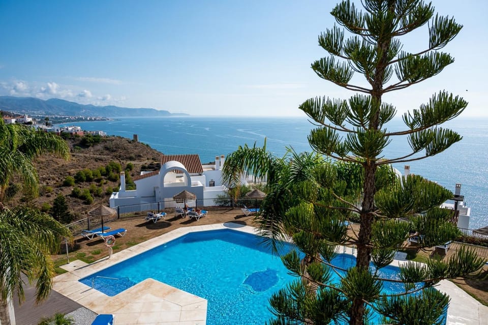 Property building, Living room, Swimming pool