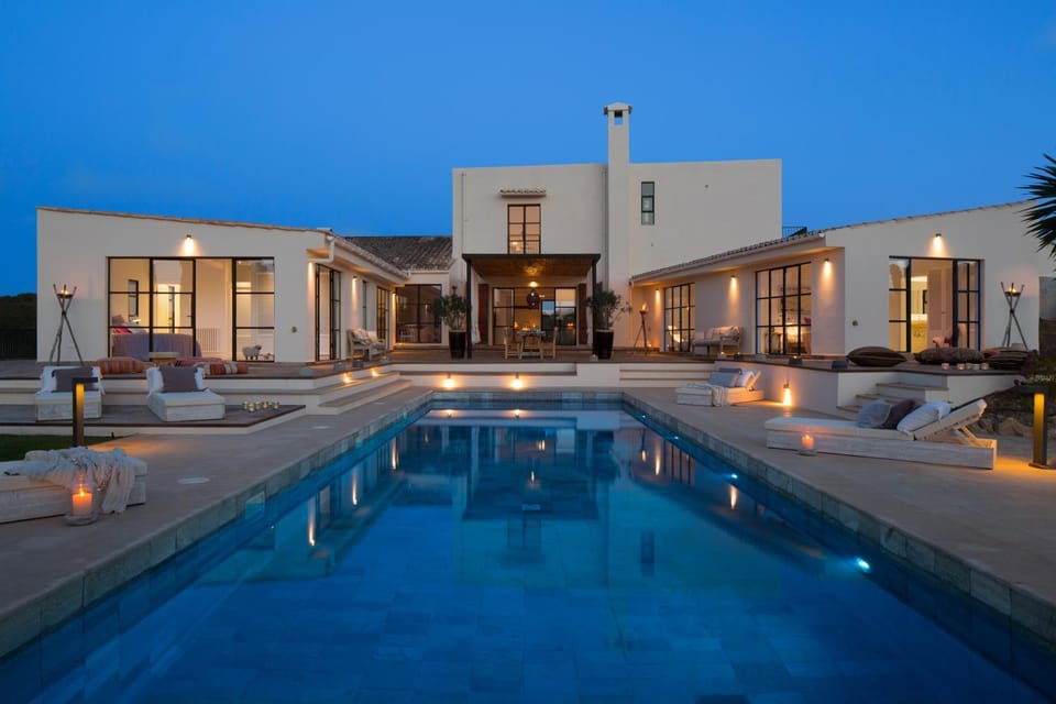 Property building, Living room, Swimming pool