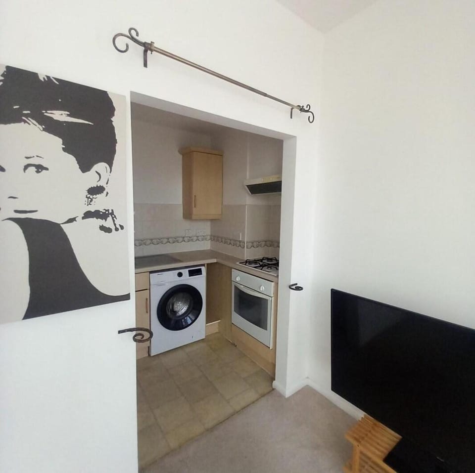 Kitchen or kitchenette, washing machine
