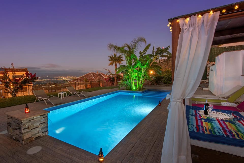 Property building, Living room, Swimming pool