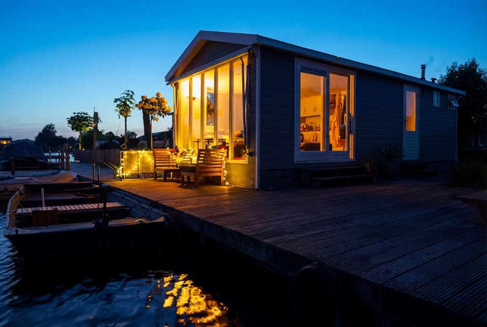 Lakeside Cottage with Boat near Amsterdam House in South Holland (province)