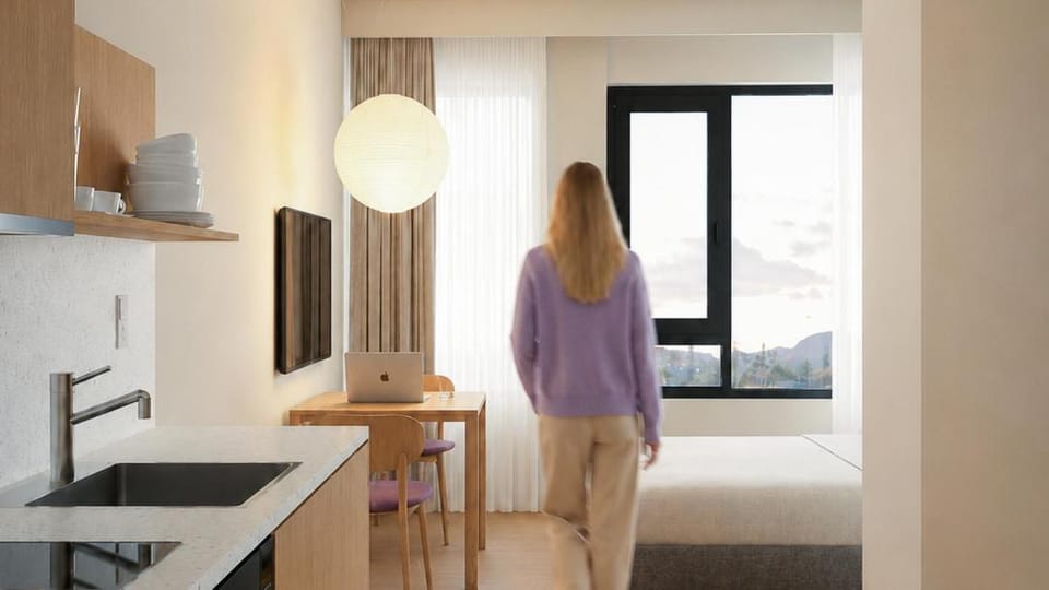 Bed, Kitchen or kitchenette, Bedroom
