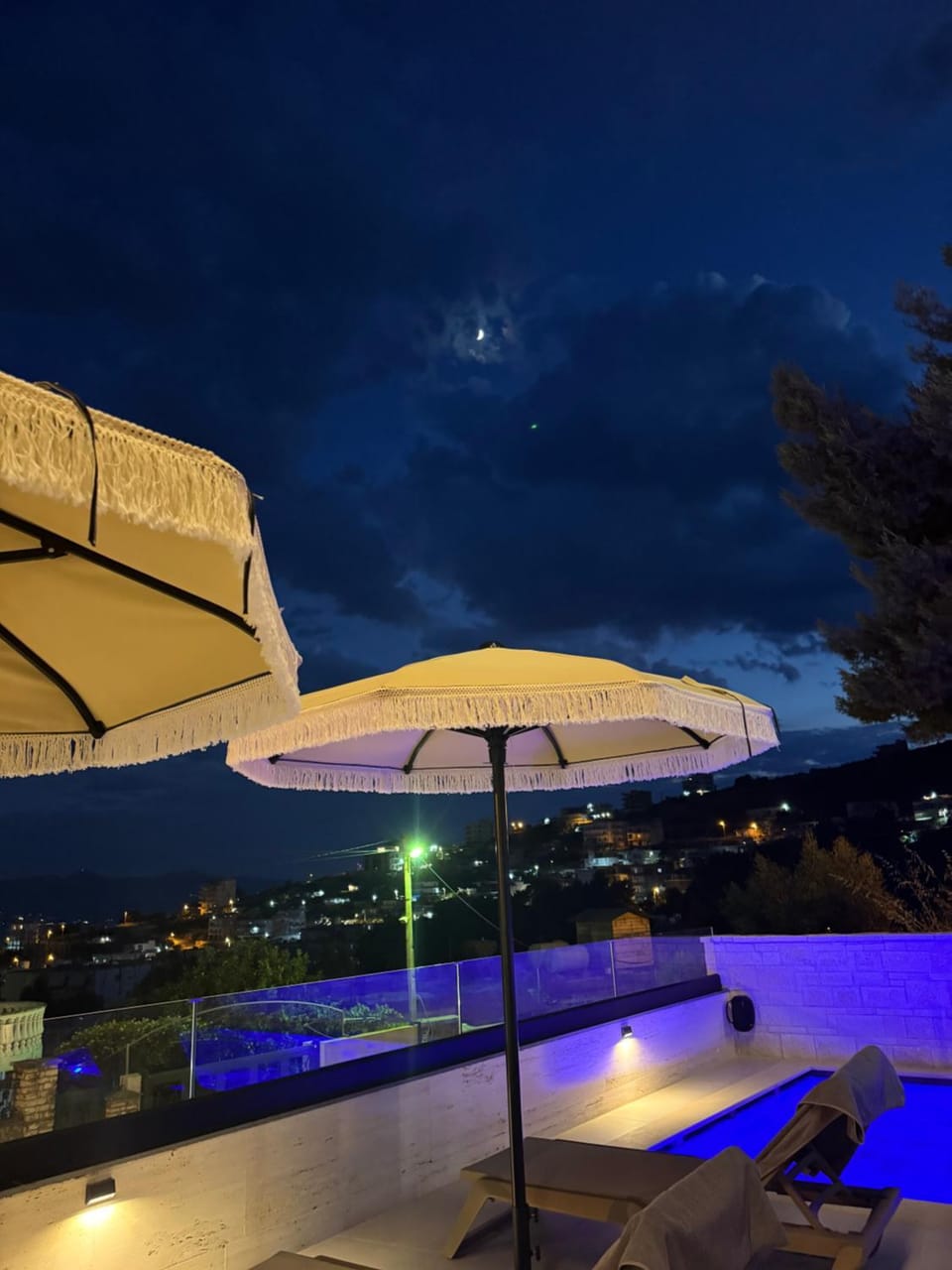 Night, Natural landscape, Pool view, Swimming pool