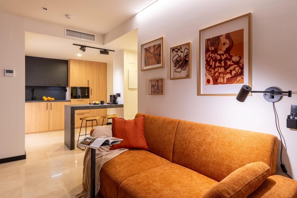Living room, kitchen