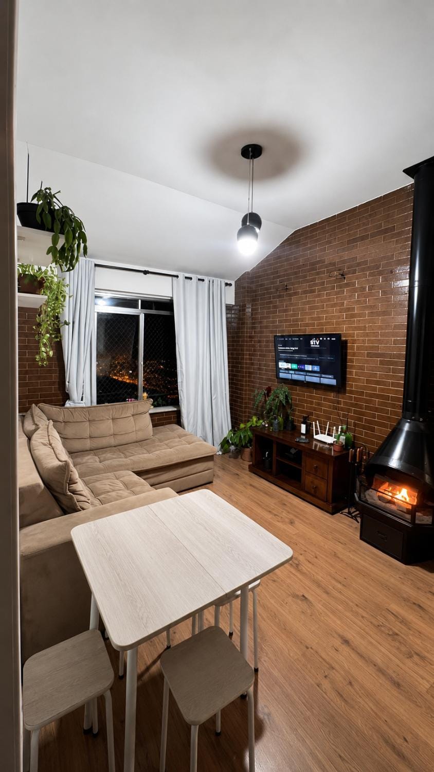 Living room, fireplace