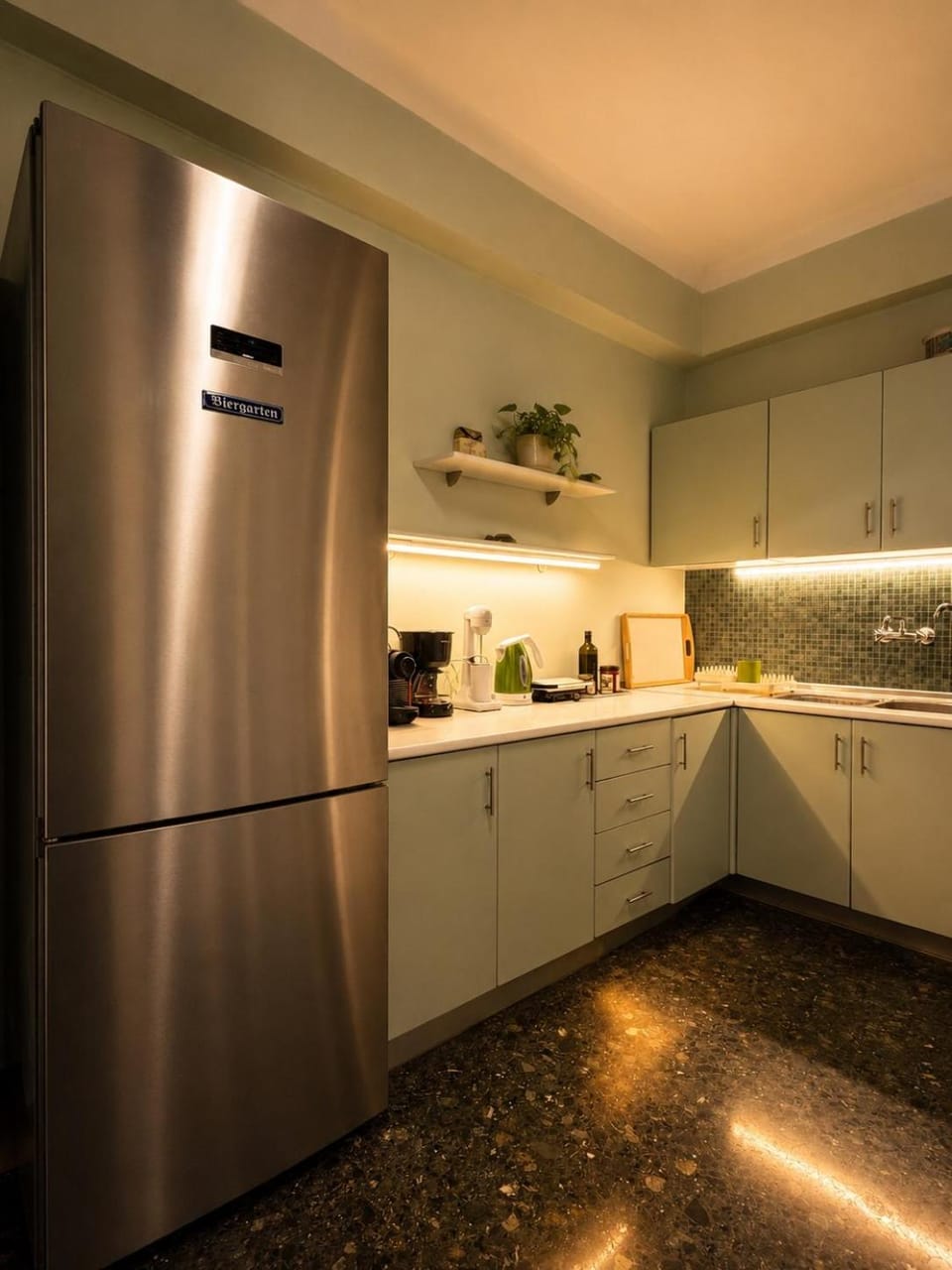 Kitchen or kitchenette, oven, stove