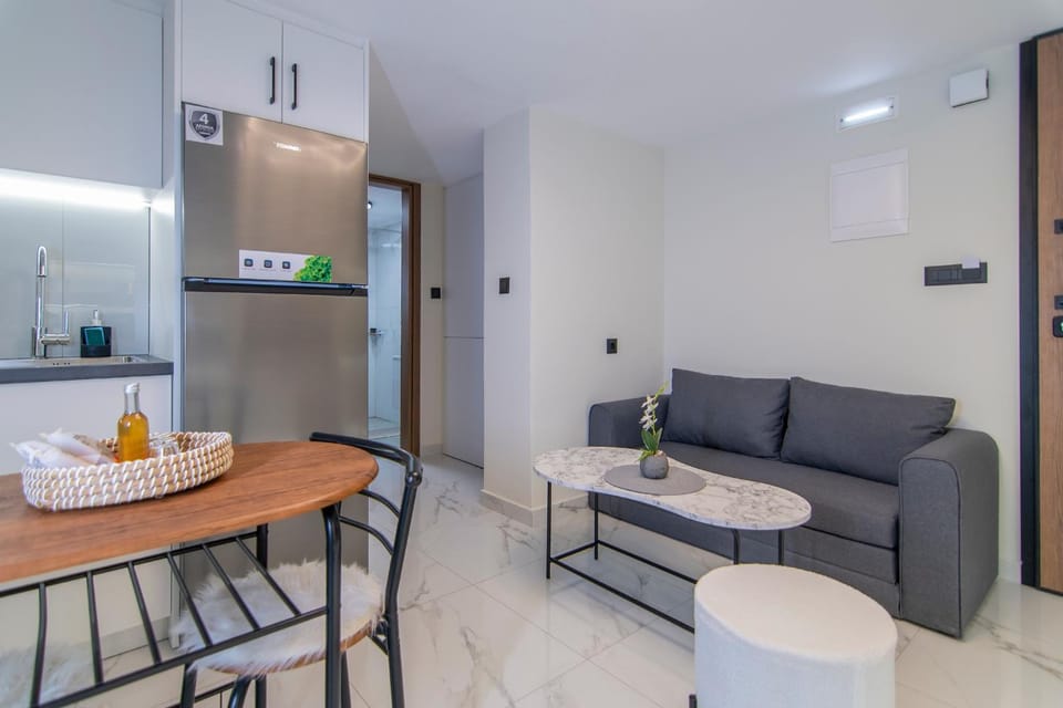 Kitchen or kitchenette, Living room, Seating area, Dining area, oven