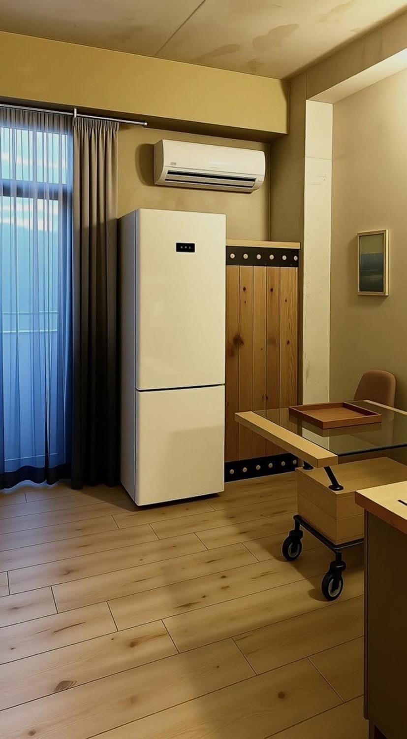 Kitchen or kitchenette, air conditioner