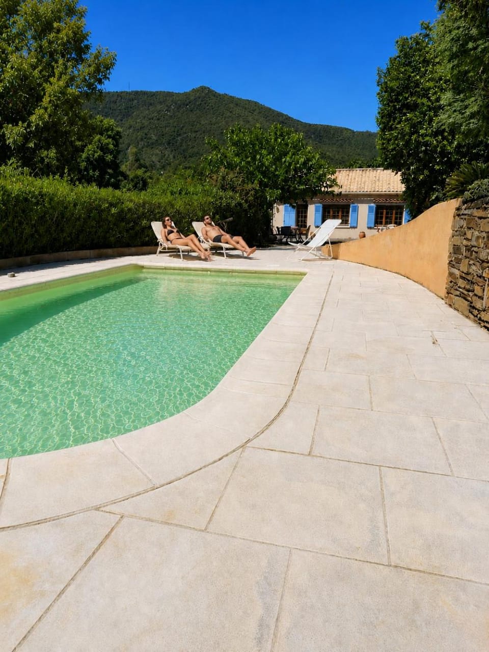 Natural landscape, Swimming pool, sunbed
