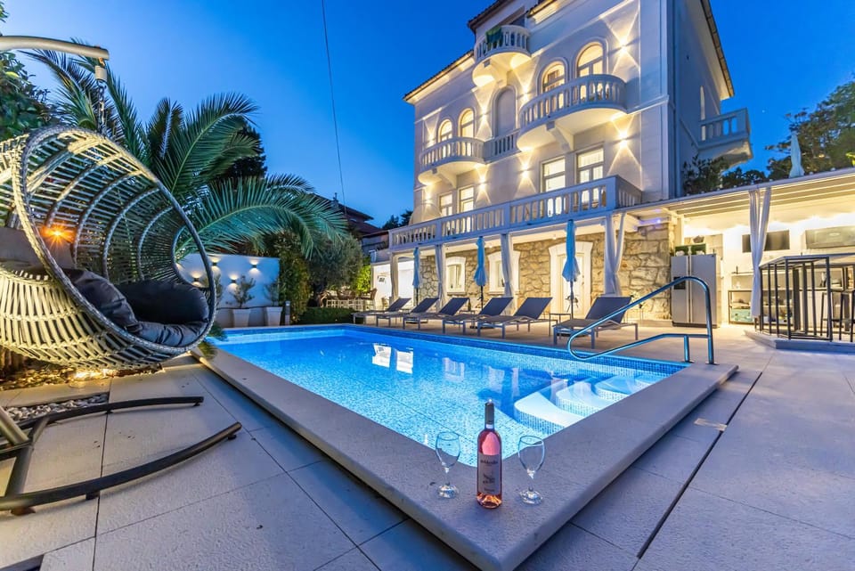 Property building, Patio, Day, Night, Pool view, Swimming pool, sunbed