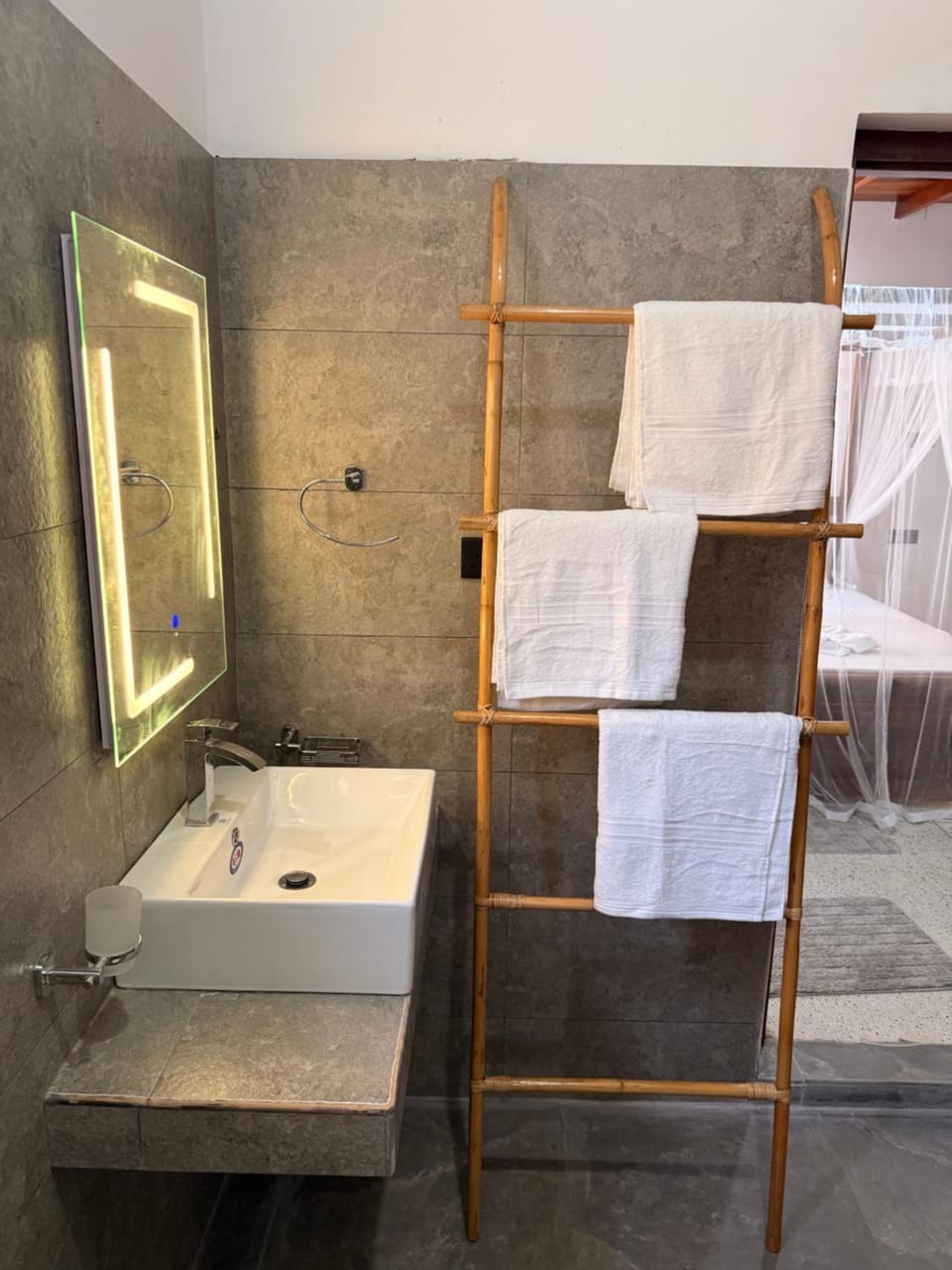 Bathroom, towels