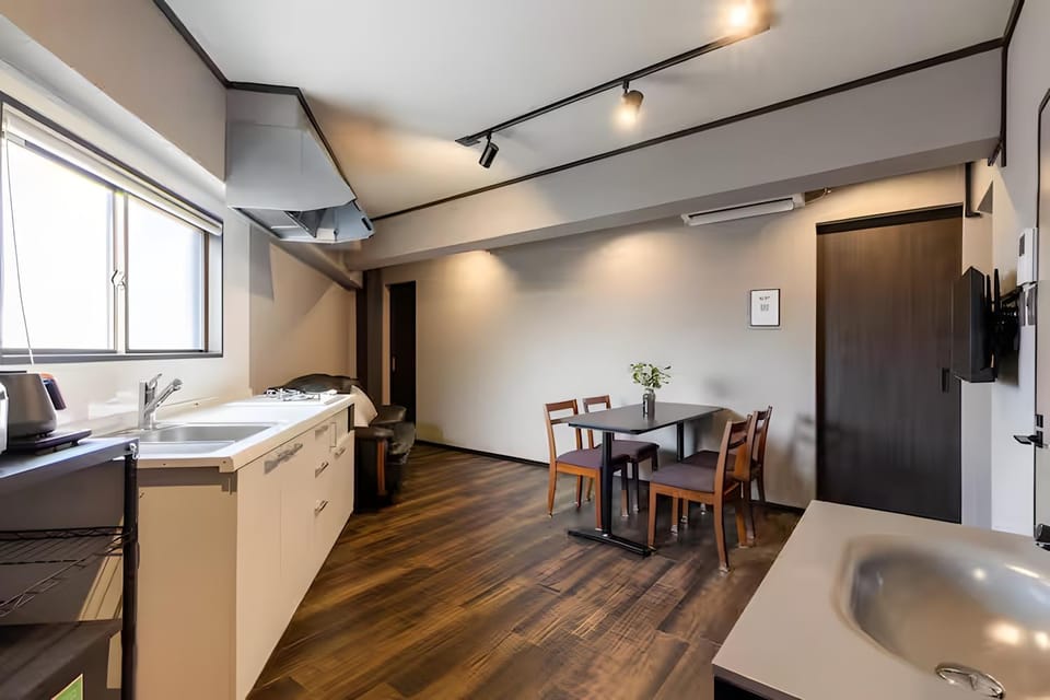 Kitchen or kitchenette, Living room, Dining area