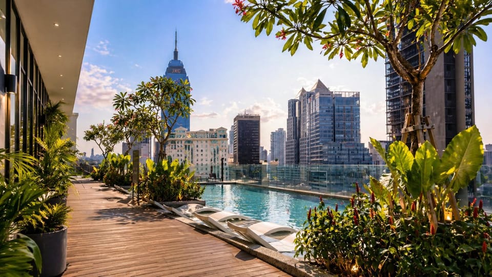 Garden, City view, Pool view, Swimming pool