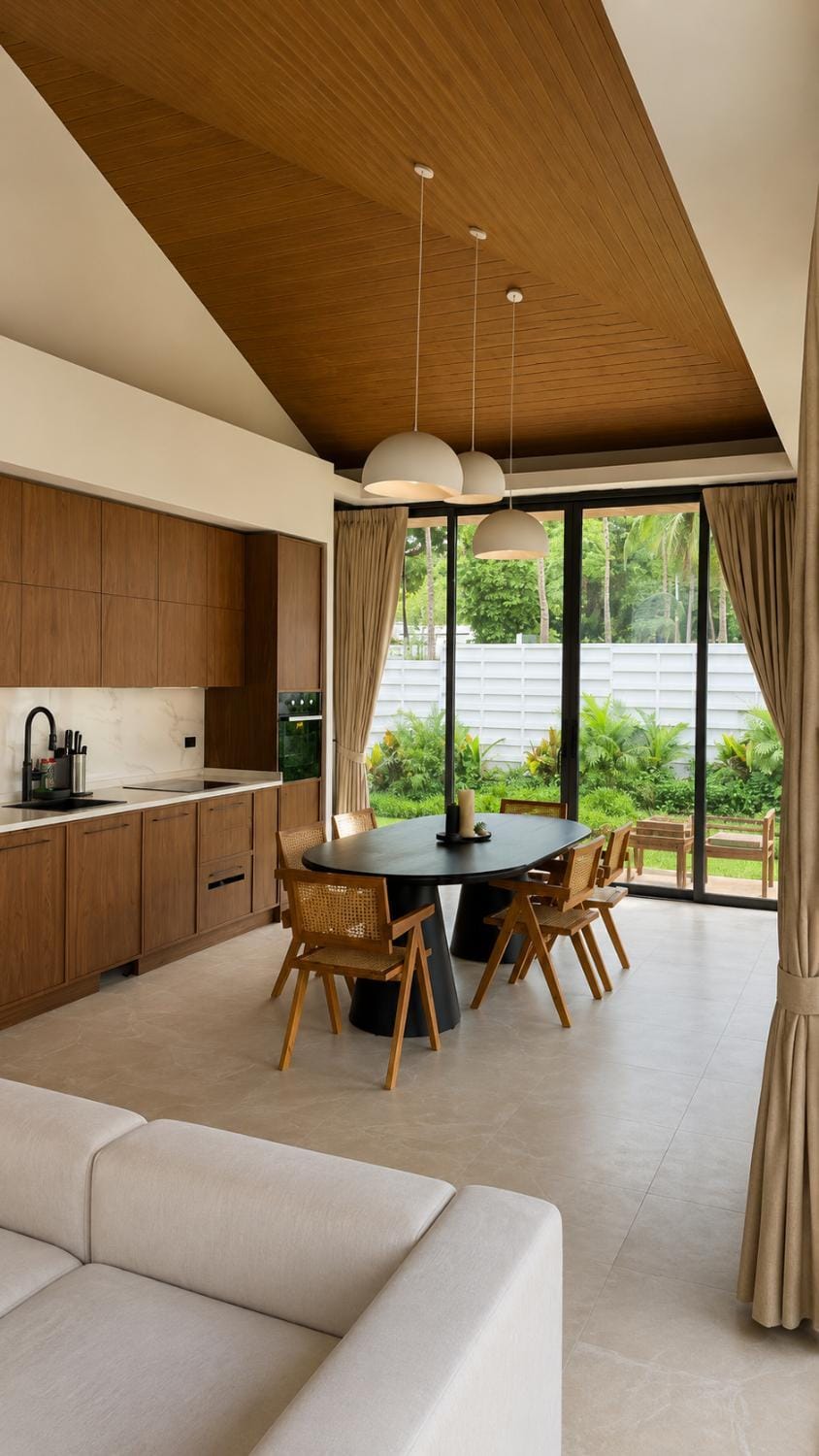 Garden, Kitchen or kitchenette, Living room, Seating area, Dining area, Garden view, kitchen