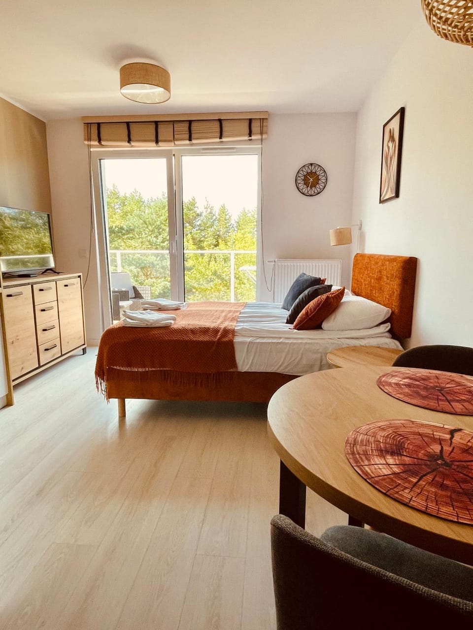 Bed, Living room, Photo of the whole room, Seating area, Bedroom