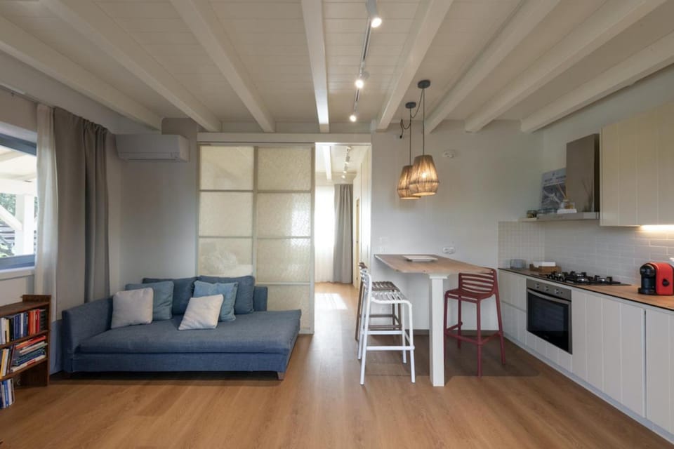 Kitchen or kitchenette, Living room, Dining area, stove