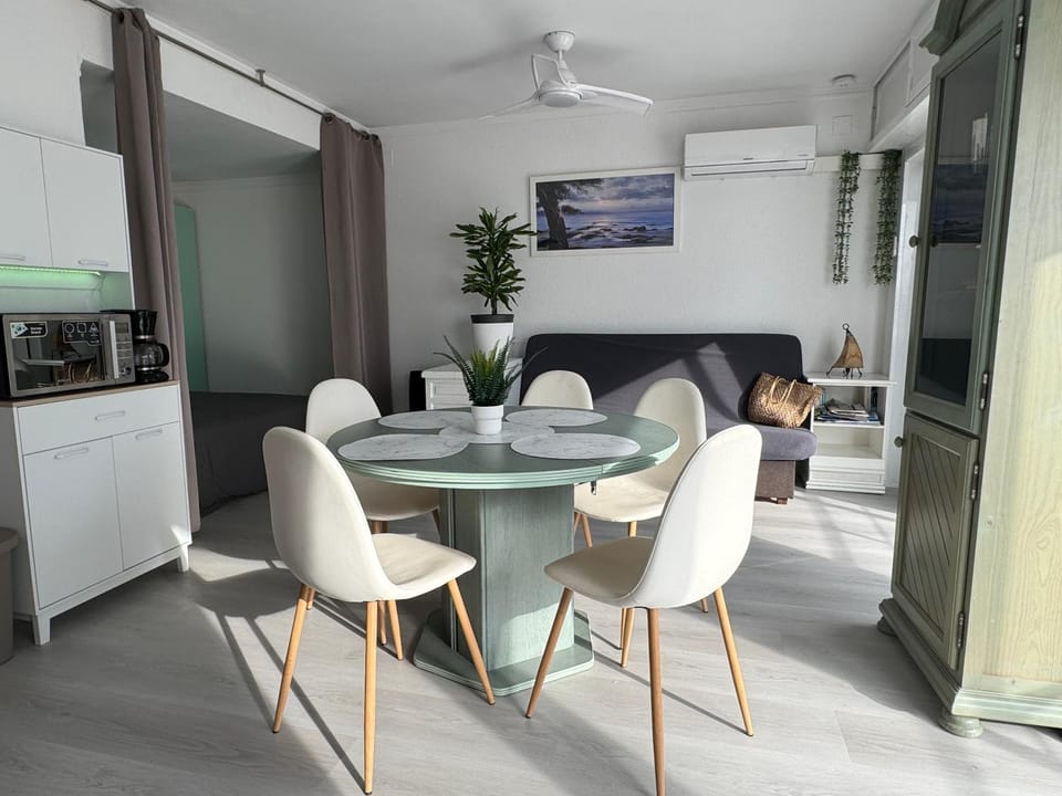 Living room, Seating area, Dining area, air conditioner