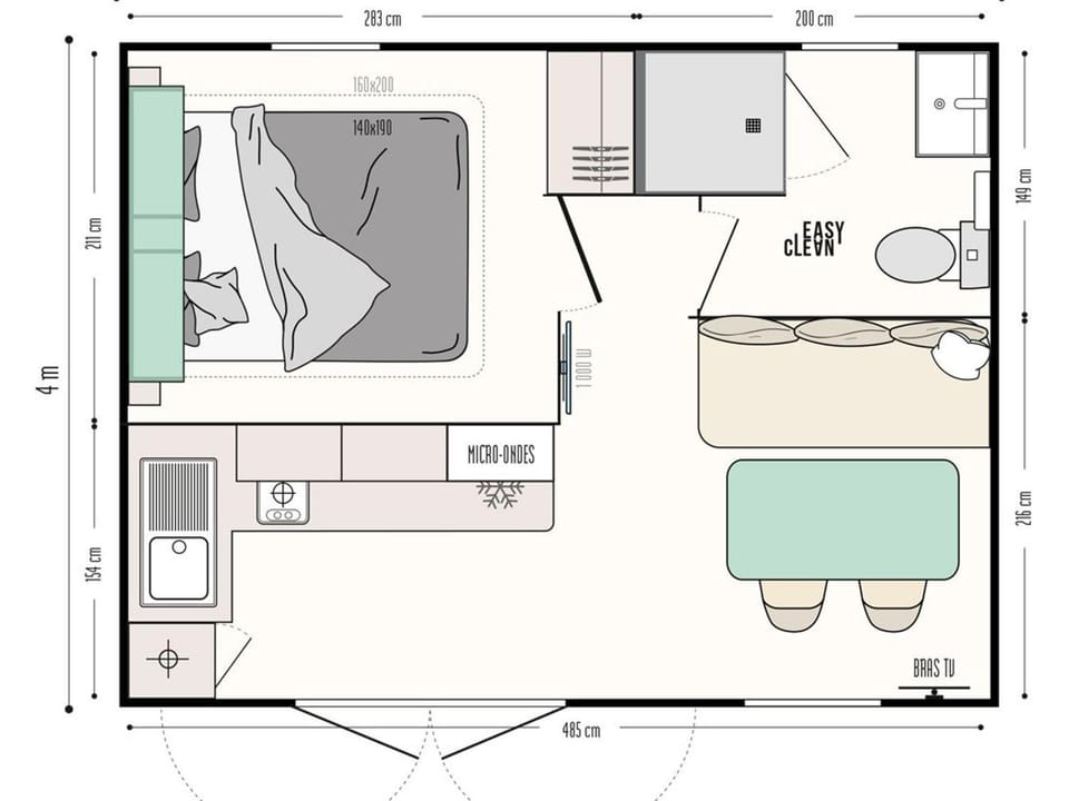 Mobil-home clim - 2 pers. - API-1-52-2434 Campground/ 
RV Resort in Grand Est