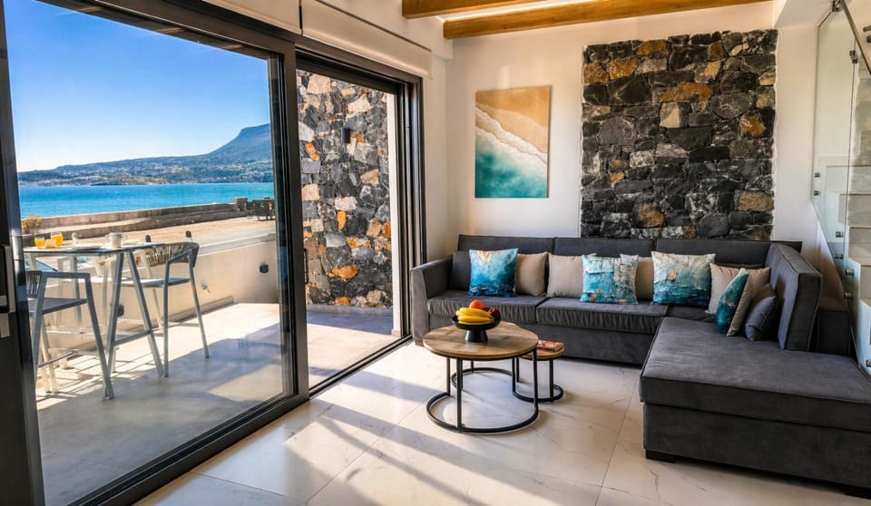 Natural landscape, Living room, Seating area, Sea view