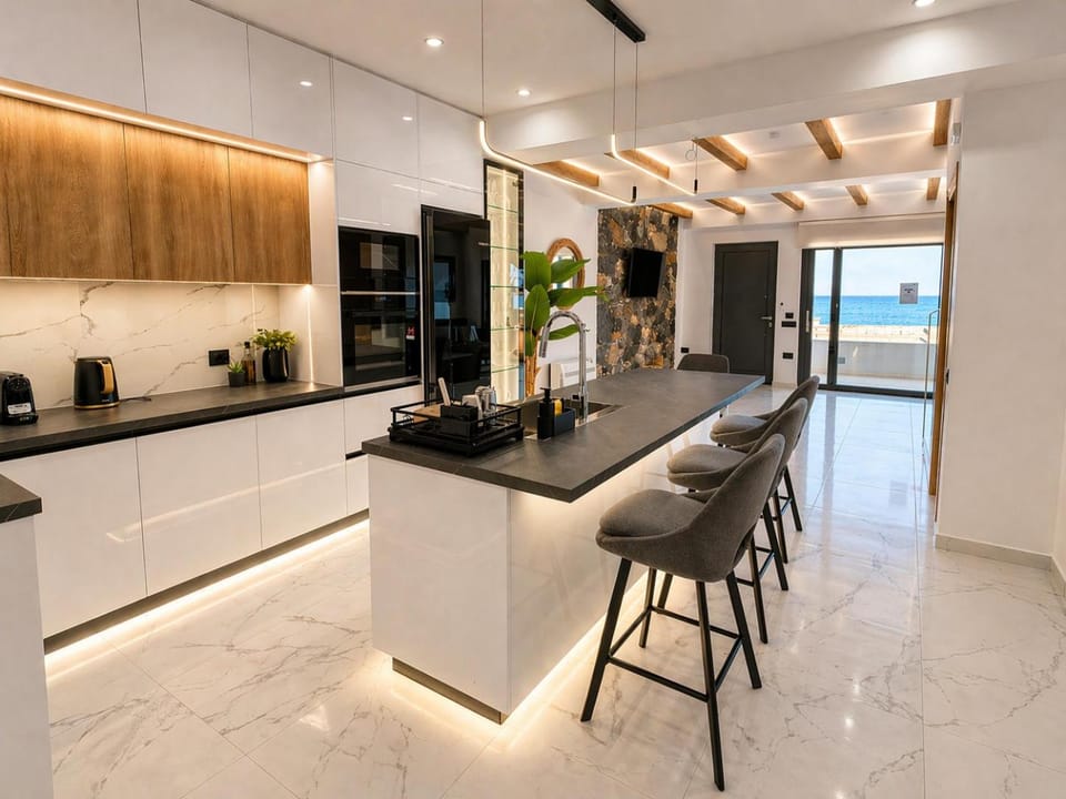Kitchen or kitchenette, Dining area, dishwasher, oven, stove