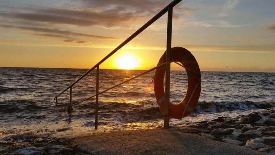 Beach, Sea view, Sunset