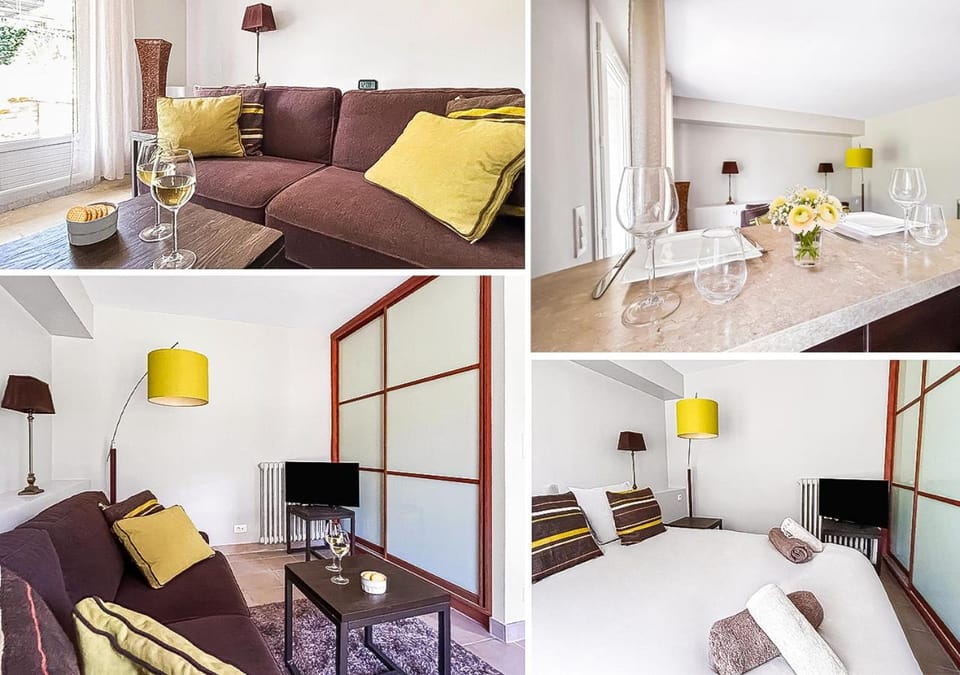 Bed, Living room, Seating area