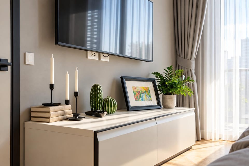 Bed, TV and multimedia, Photo of the whole room, Bedroom