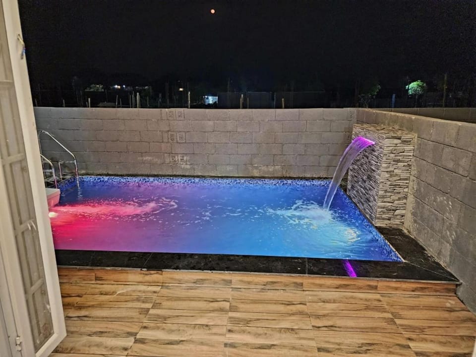 Night, Pool view, Swimming pool