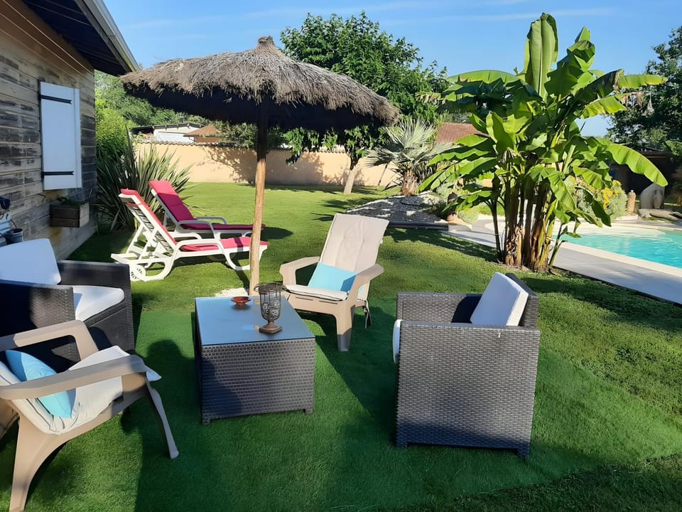 Property building, Living room, Swimming pool