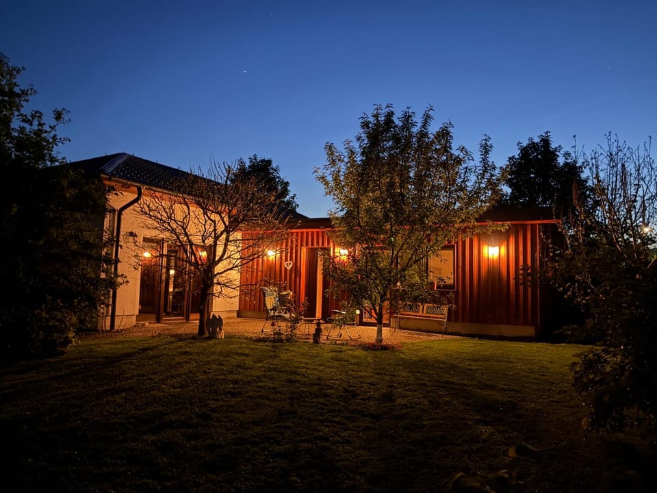 Property building, Night, Garden view